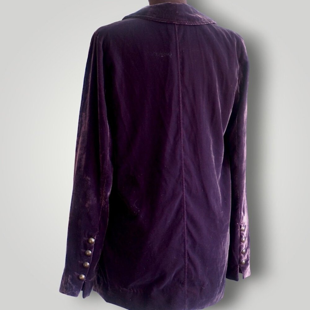 Free People Yesterday's Muse Velvet Purple Jacket Blazer Sizet XS - Picture 8 of 11